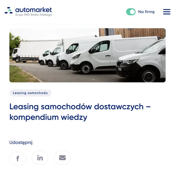 Leasing samochodów dostawczych
