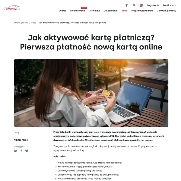 Jak aktywować kartę płatniczą