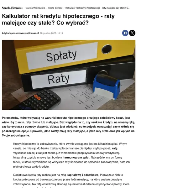 Artykuł dla sektora finansowego