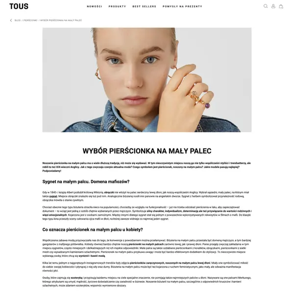 Wybór pierścionka na mały palec