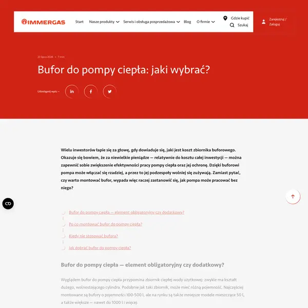 Bufor do pompy ciepła — jaki wybrać?